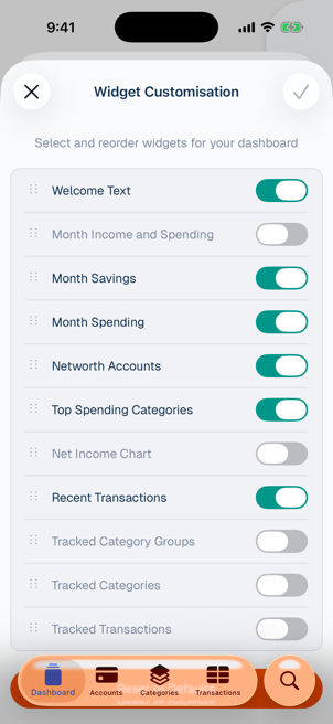 Dashboard customisation