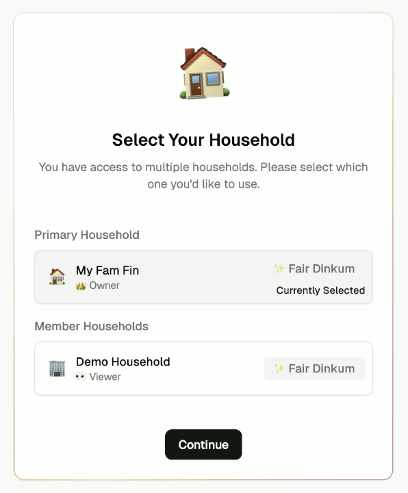 Switching between households
